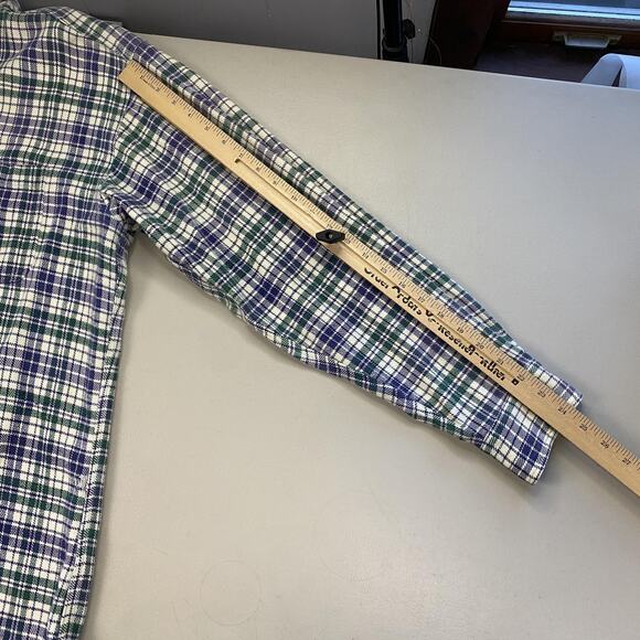 VTG Woolrich Flannel Shirt Mens XL Plaid Purple Green Heavy Indian Cotton Grunge - Picture 7 of 12